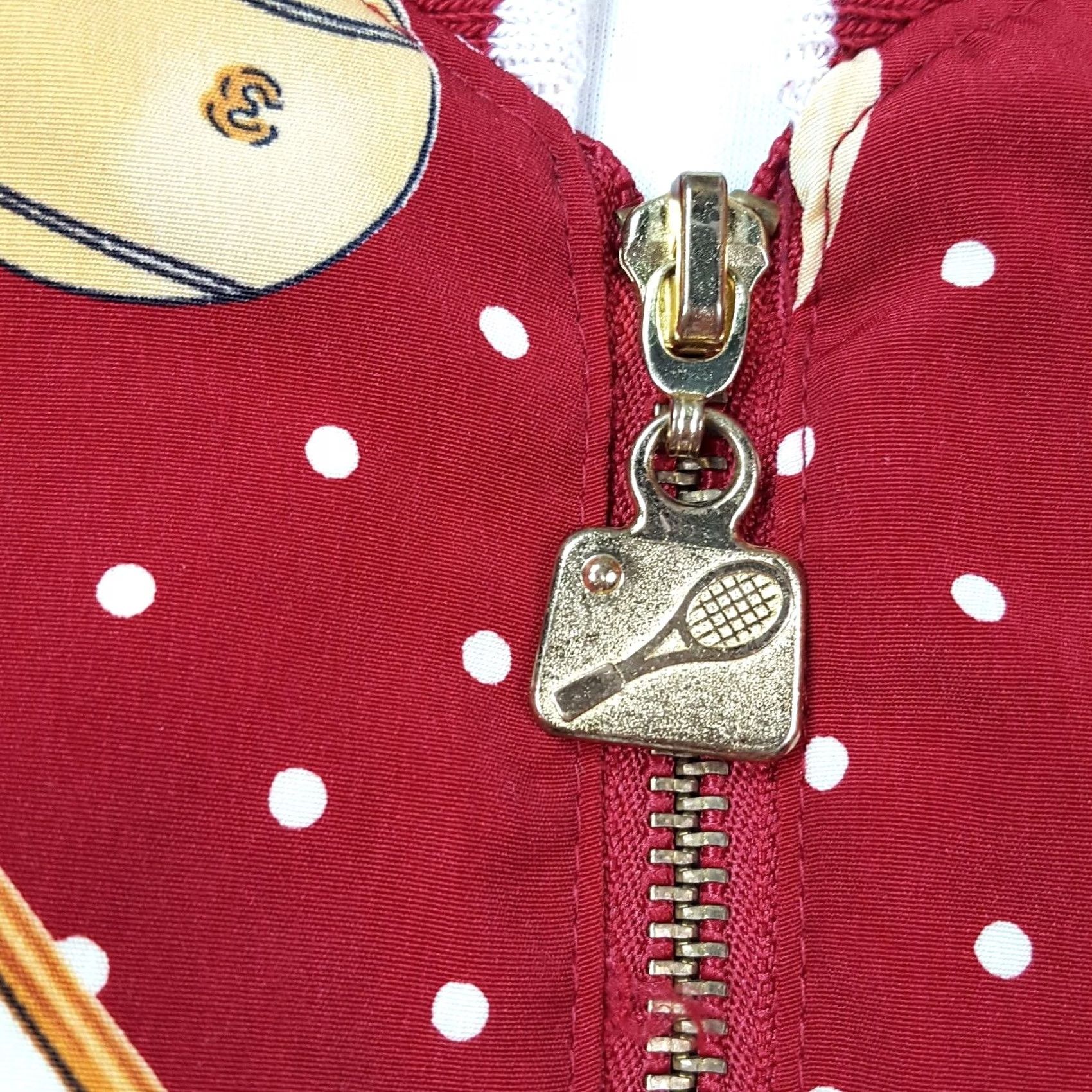 Vintage VINTAGE Tail Tennis Women's Medium Zip Up Bomber Windbreaker AOP Red Jacket Size M / US 6-8 / IT 42-44 - 7 Thumbnail