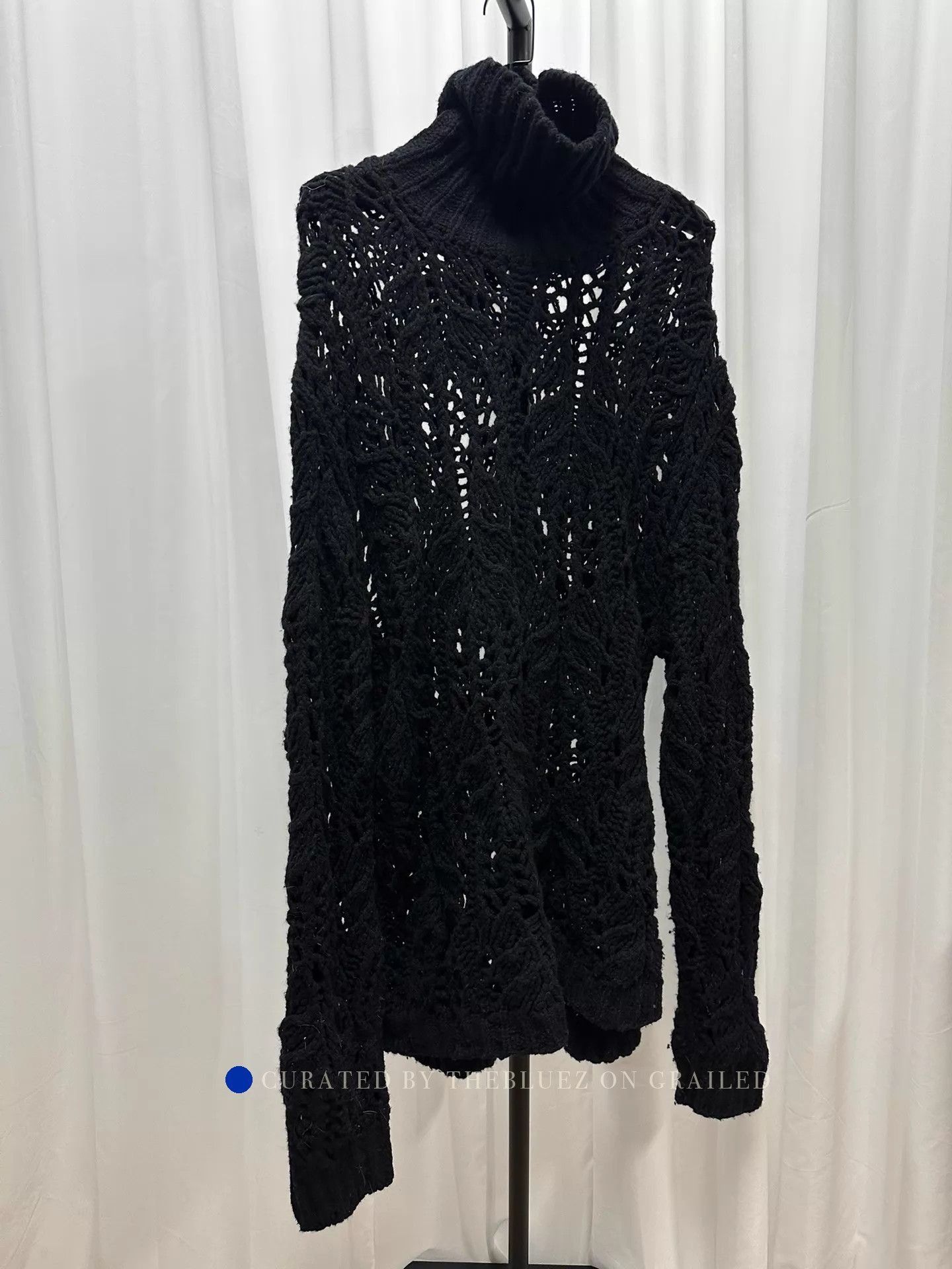 Dries Van Noten Oversized Cutout Wool Sweater in Black Size US M / EU 48-50 / 2 - 1 Thumbnail