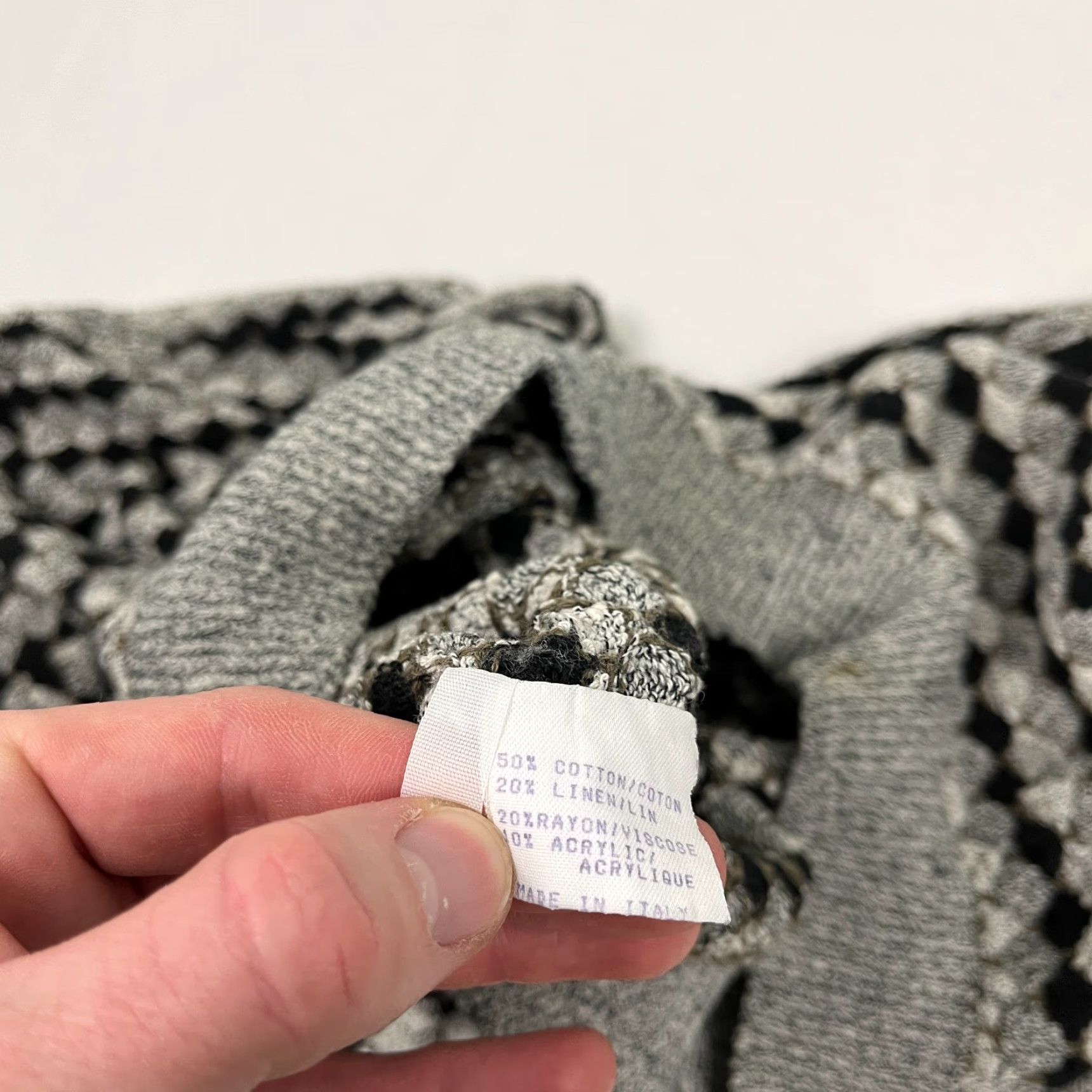 Vintage VINTAGE Mondo Di Marco Sweater Mens M Black Gray Geometric Grandpa Crewneck Jumper 90s Mens Size US M / EU 48-50 / 2 - 3 Thumbnail