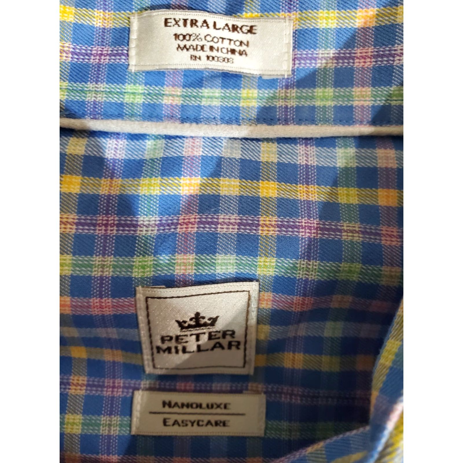 Peter Millar Peter Millar Signature Mens XL Long Sleeve Button-up Shirt Plaid 100% Cotton Size US XL / EU 56 / 4 - 3 Thumbnail