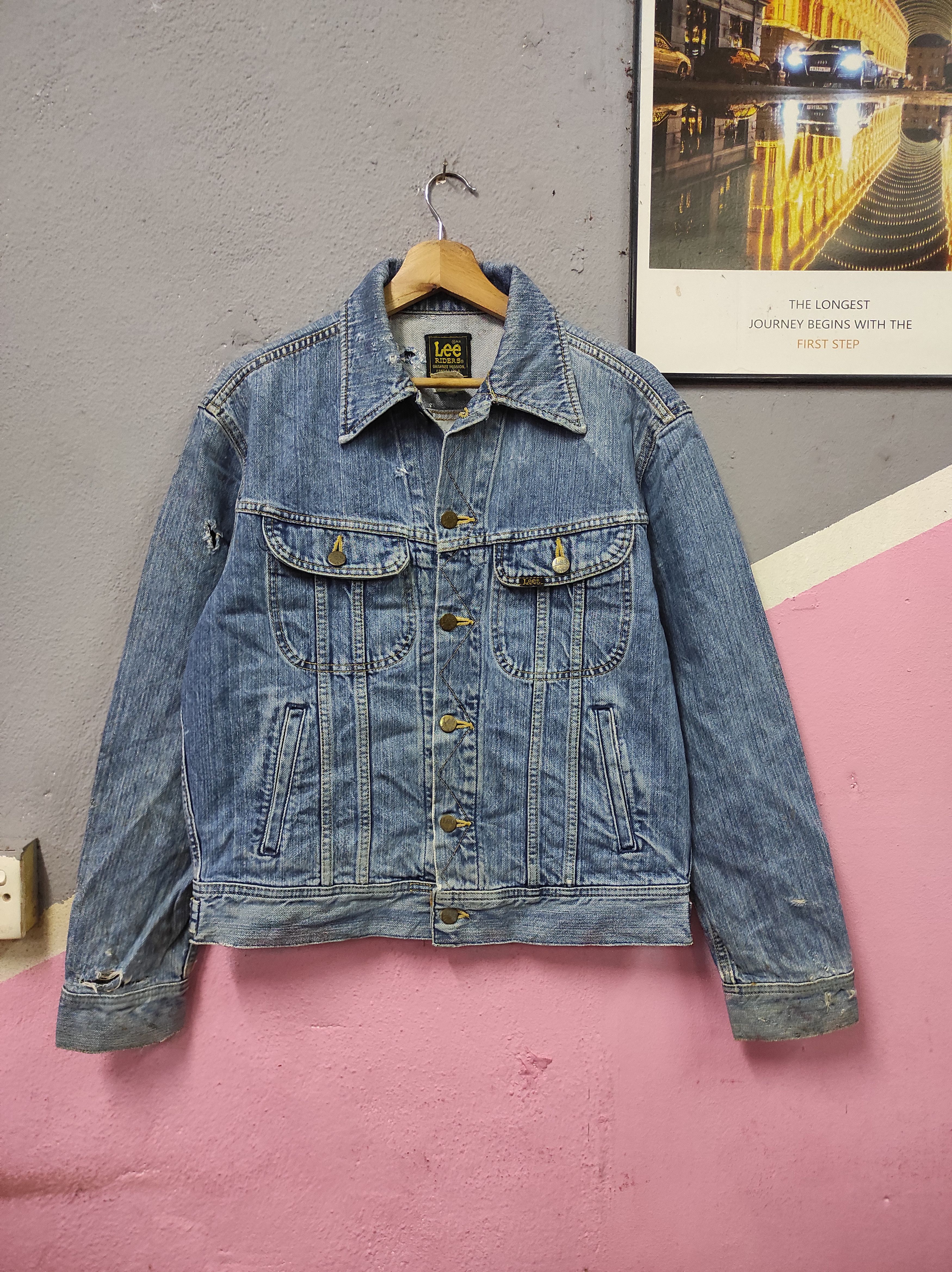 Edwin × Lee × Vintage LEE RIDERS USA EDWIN VTG 70'S TRUCKER JACKET DISTRESSED Size US M / EU 48-50 / 2 - 1 Thumbnail