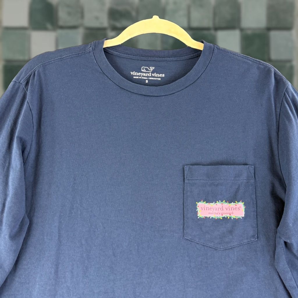 Vineyard Vines Vineyard Vines T-Shirt Men Small Blue Long Sleeve Graphic Print Crew Neck Cotton Size US S / EU 44-46 / 1 - 1 Thumbnail