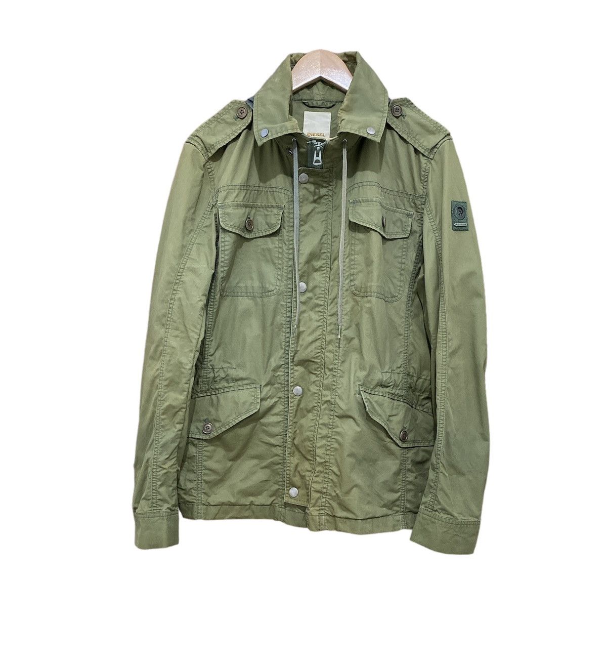 Diesel × Diesel Black Gold Diesel M65 Olive Green Jacket Casual Design Size US L / EU 52-54 / 3 - 3 Thumbnail