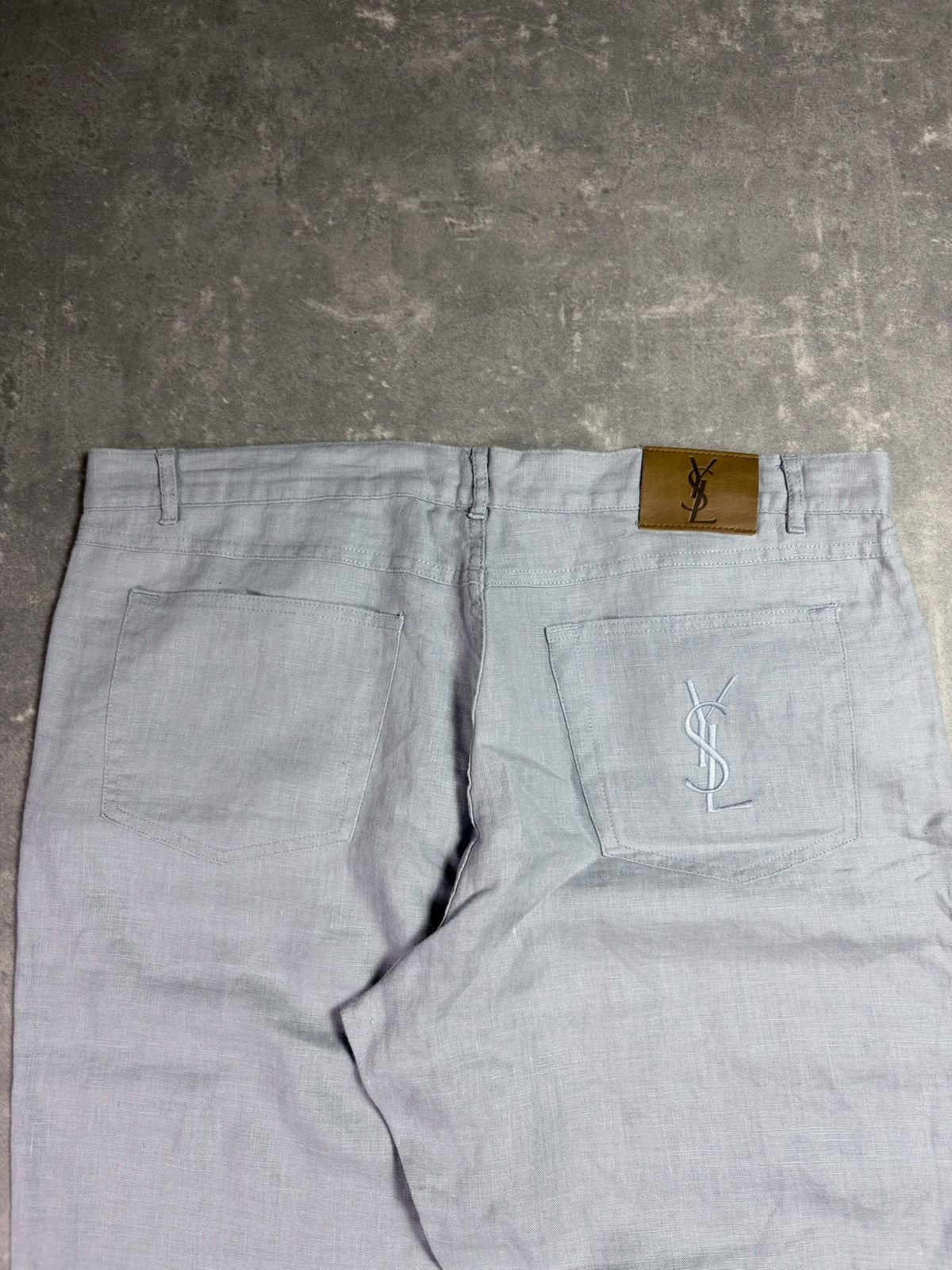 Yves Saint Laurent 100% Linen Rare Yves Saint Laurent YSL Logo Pants 38 Size US 38 / EU 54 - 4 Thumbnail