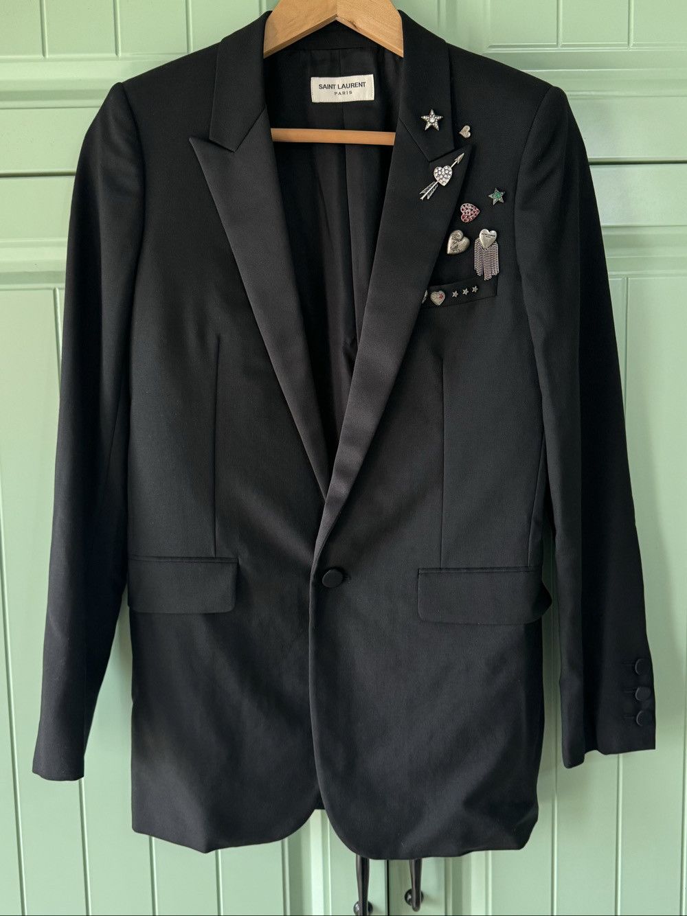 Saint Laurent Paris Saint Laurent Pin Embellished Blazer Size 38 Size S / US 4 / IT 40 - 1 Thumbnail