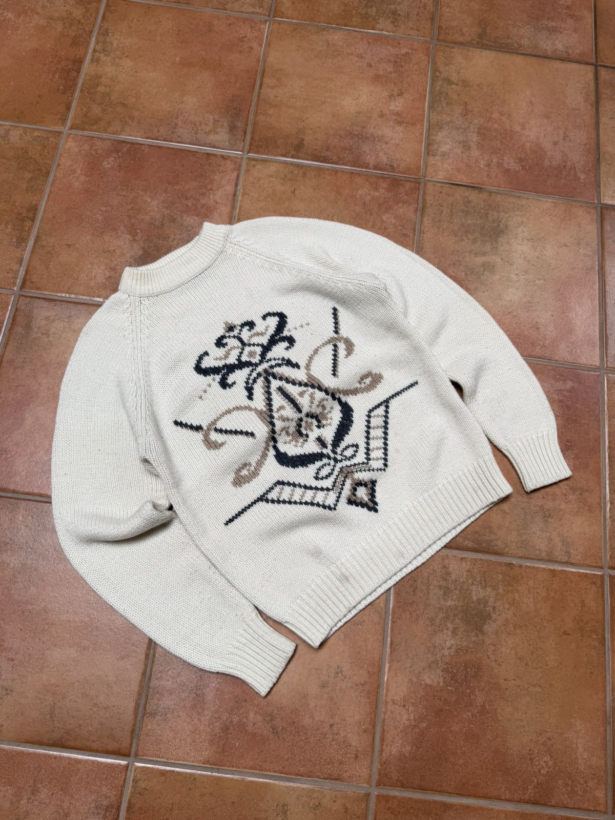 Vintage Vintage Knitted Motif Sweater Size US L / EU 52-54 / 3 - 2 Thumbnail