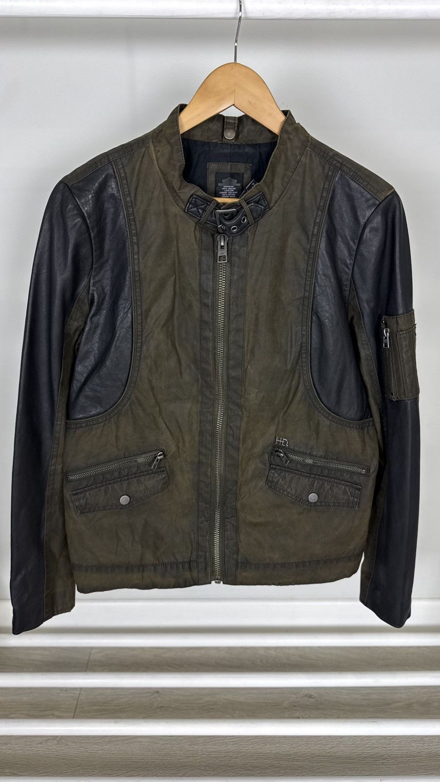 Harley Davidson Harley Davidson Wax Cotton Leather Jacket Size US L / EU 52-54 / 3 - 1 Thumbnail