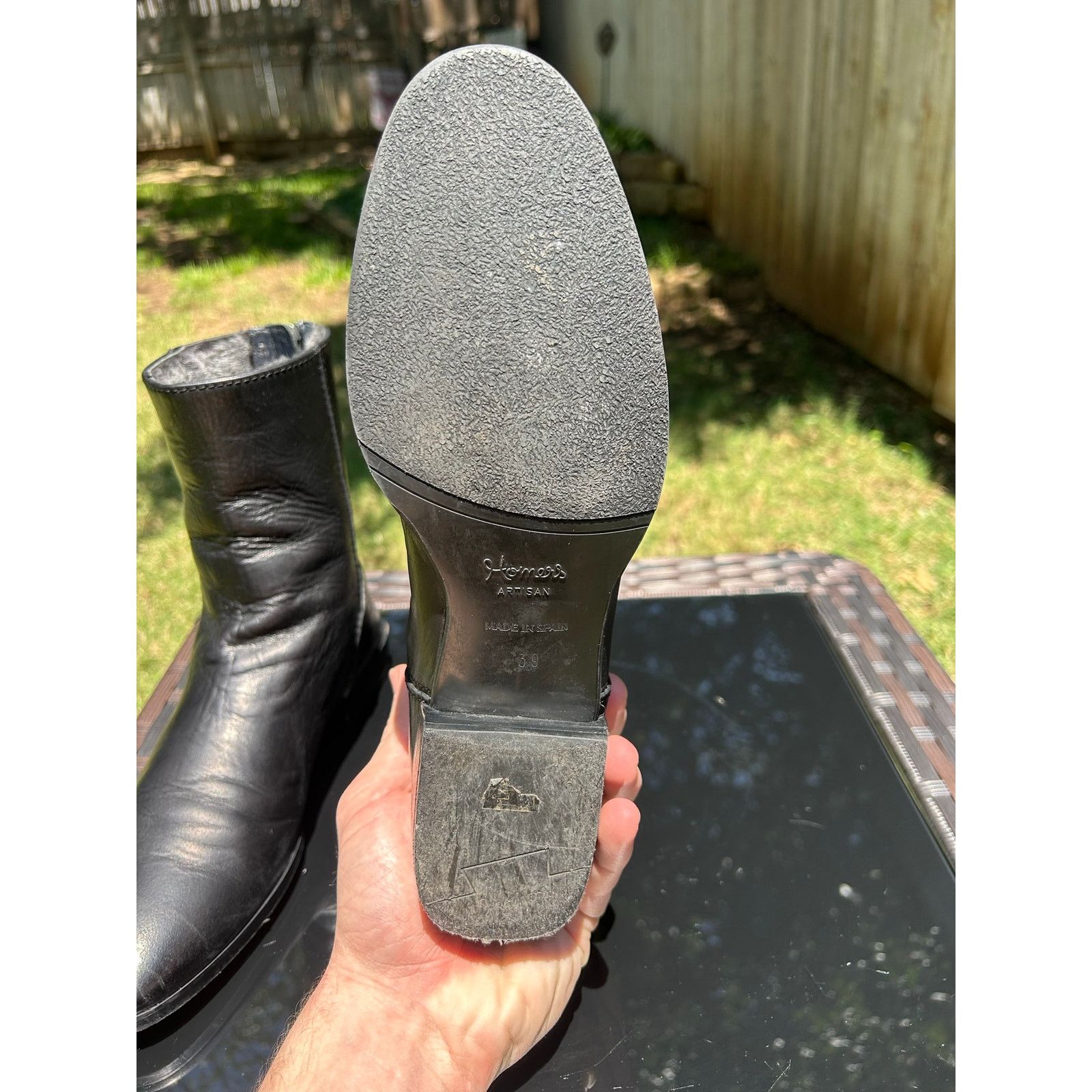 Homer Homers Artisan Back-Zip Ankle Boot Black Leather Size US 8.5 / IT 38.5 - 11 Thumbnail