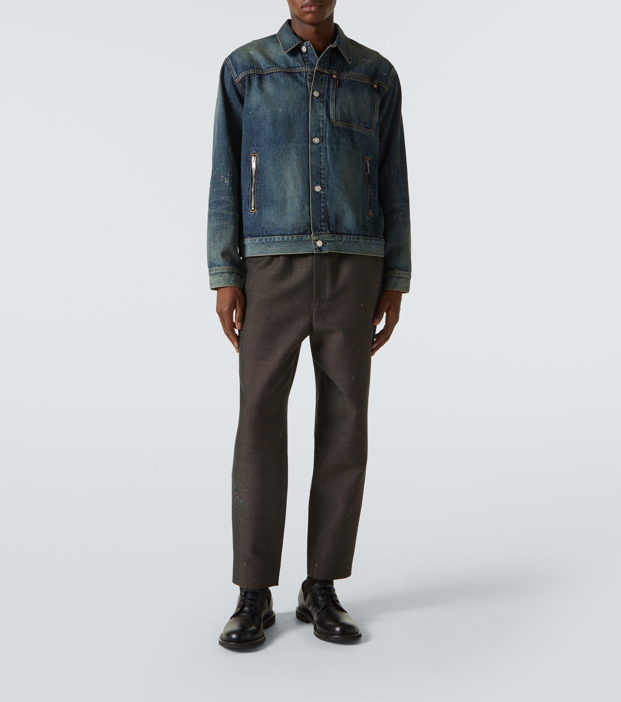 Undercover Cross Stitched Embroidered Indigo Cropped Denim Jacket FW24 Size US M / EU 48-50 / 2 - 19 Thumbnail