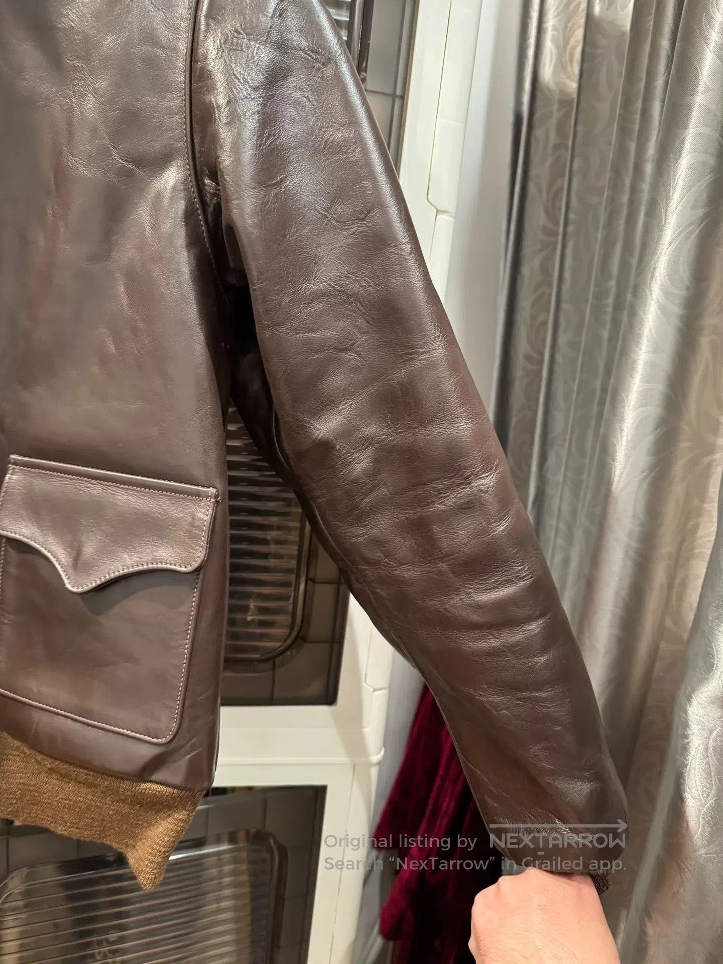 The Real McCoy's brown leather A2 jacket by The Real McCoy's. Size US L / EU 52-54 / 3 - 3 Thumbnail