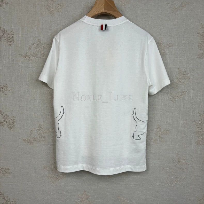 Thom Browne Thom Browne White dog embroidered short sleeves Size US XXS / EU 40 - 5 Thumbnail