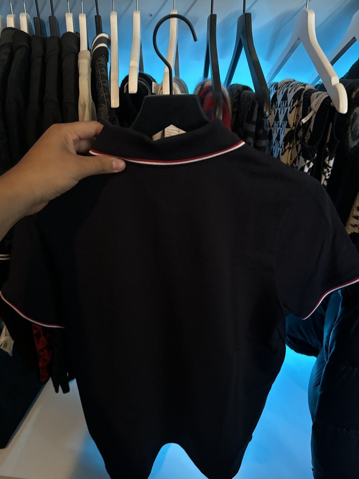 Moncler Navy Blue Moncler Polo Size US M / EU 48-50 / 2 - 2 Thumbnail