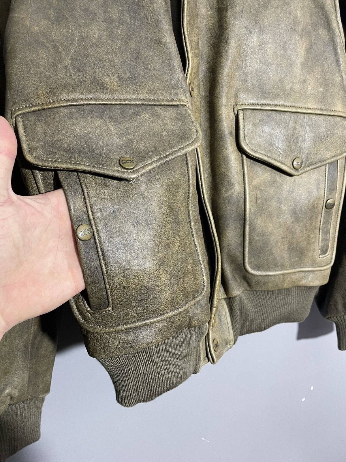 Japanese Brand × Vintage Vintage IXS Leather MA-1 style Bomber Jacket Avant Gard Size US M / EU 48-50 / 2 - 5 Thumbnail