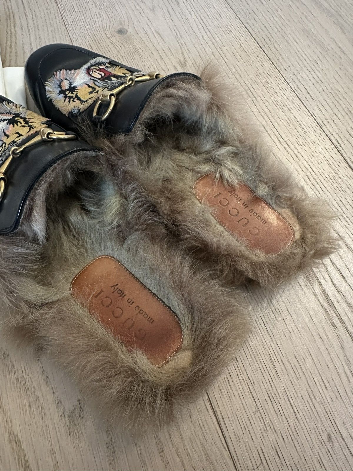 Gucci Gucci Princetown Tiger Embroidered Fur Loafer Size US 7.5 / EU 40-41 - 3 Thumbnail