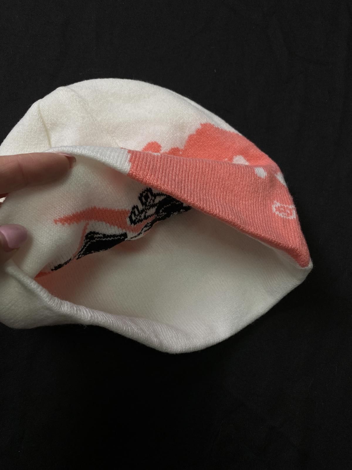 Japanese Brand Y2k Anime Pattern No Cuff Knit Reversible Beanie Hat White Size ONE SIZE - 4 Thumbnail