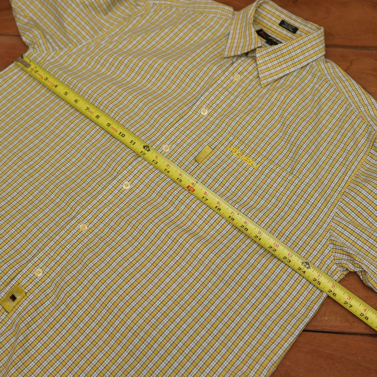 Fubu FUBU Y2K Men's Yellow Plaid S/S Button Down Shirt - Large Size US L / EU 52-54 / 3 - 8 Thumbnail