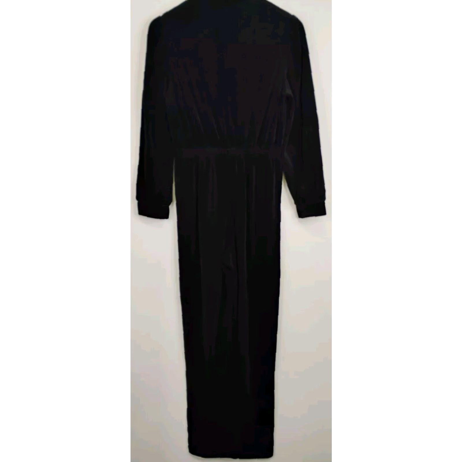 Lord & Taylor VINTAGE LORD & TAYLOR Jumpsuit One-Piece Velour Black Women Small Long Sleeve ZIP Front Size S / US 4 / IT 40 - 3 Thumbnail