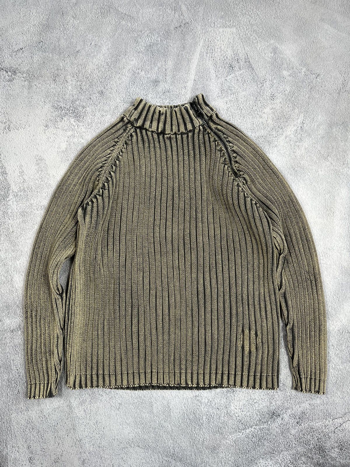 Vintage Y2K Japanese ribbed 1/4 zip sweater streetwear S