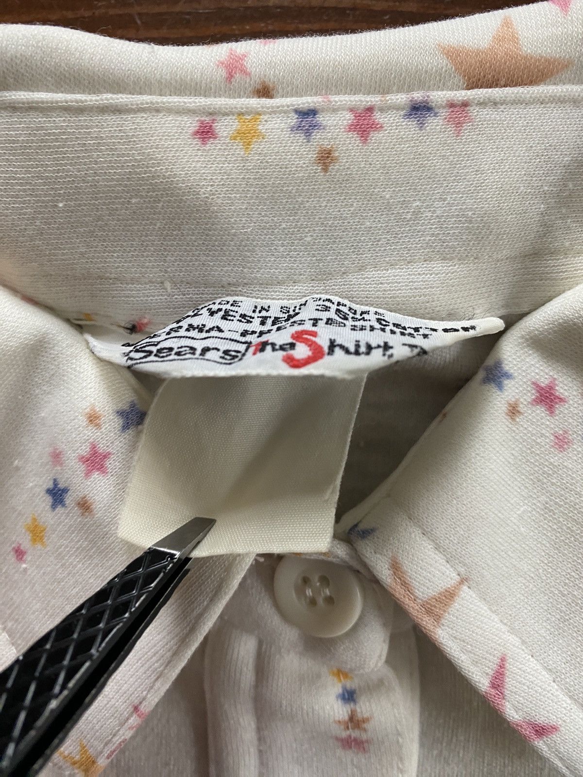 Retrofit Vintage 70’s Sears Stars All Over Short Sleeve Pocket Polo Size US S / EU 44-46 / 1 - 8 Thumbnail