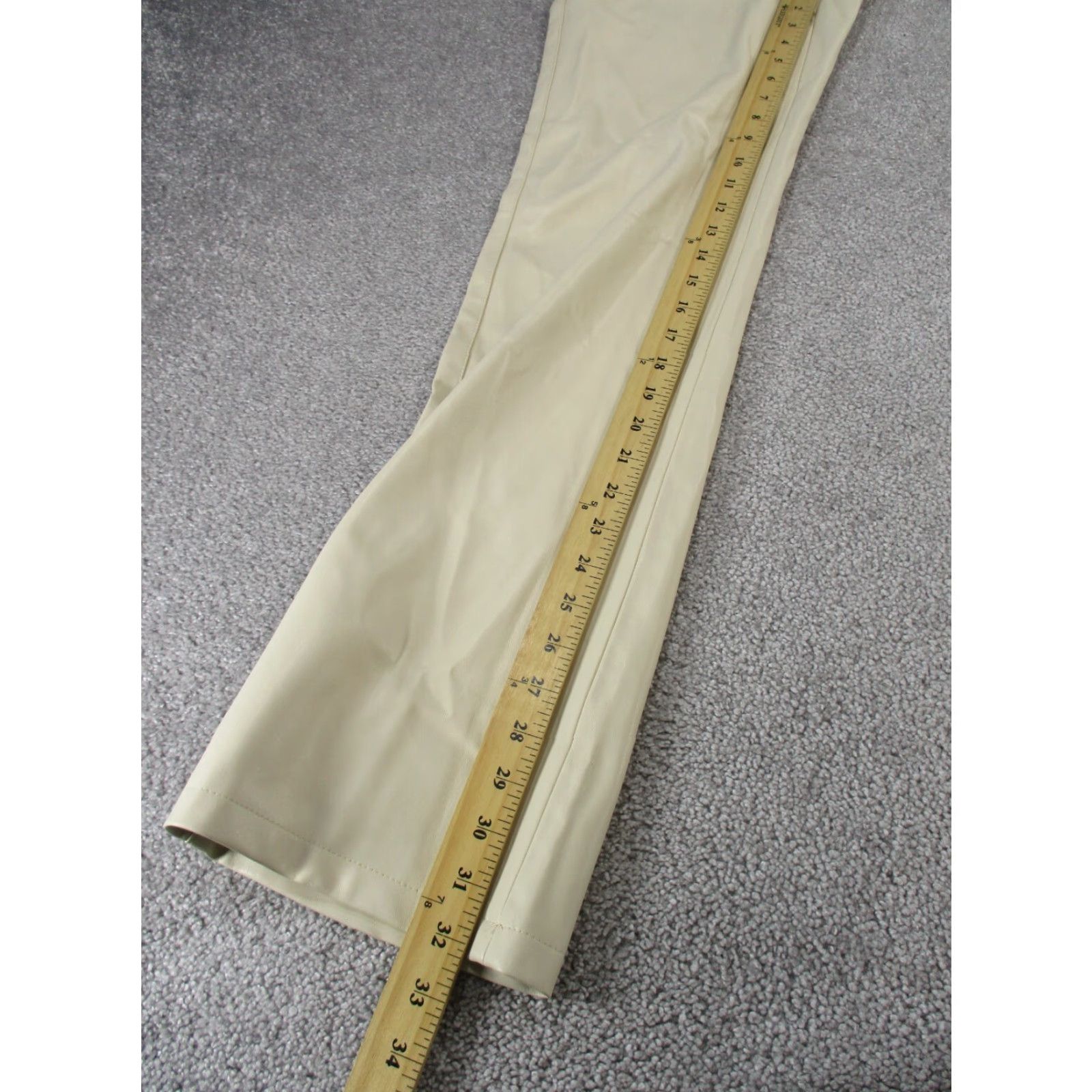 Zara ZARA Women's Dress Pants Size 4 Beige Faux Leather Straight Leg Size 27" / US 4 / IT 40 - 5 Thumbnail