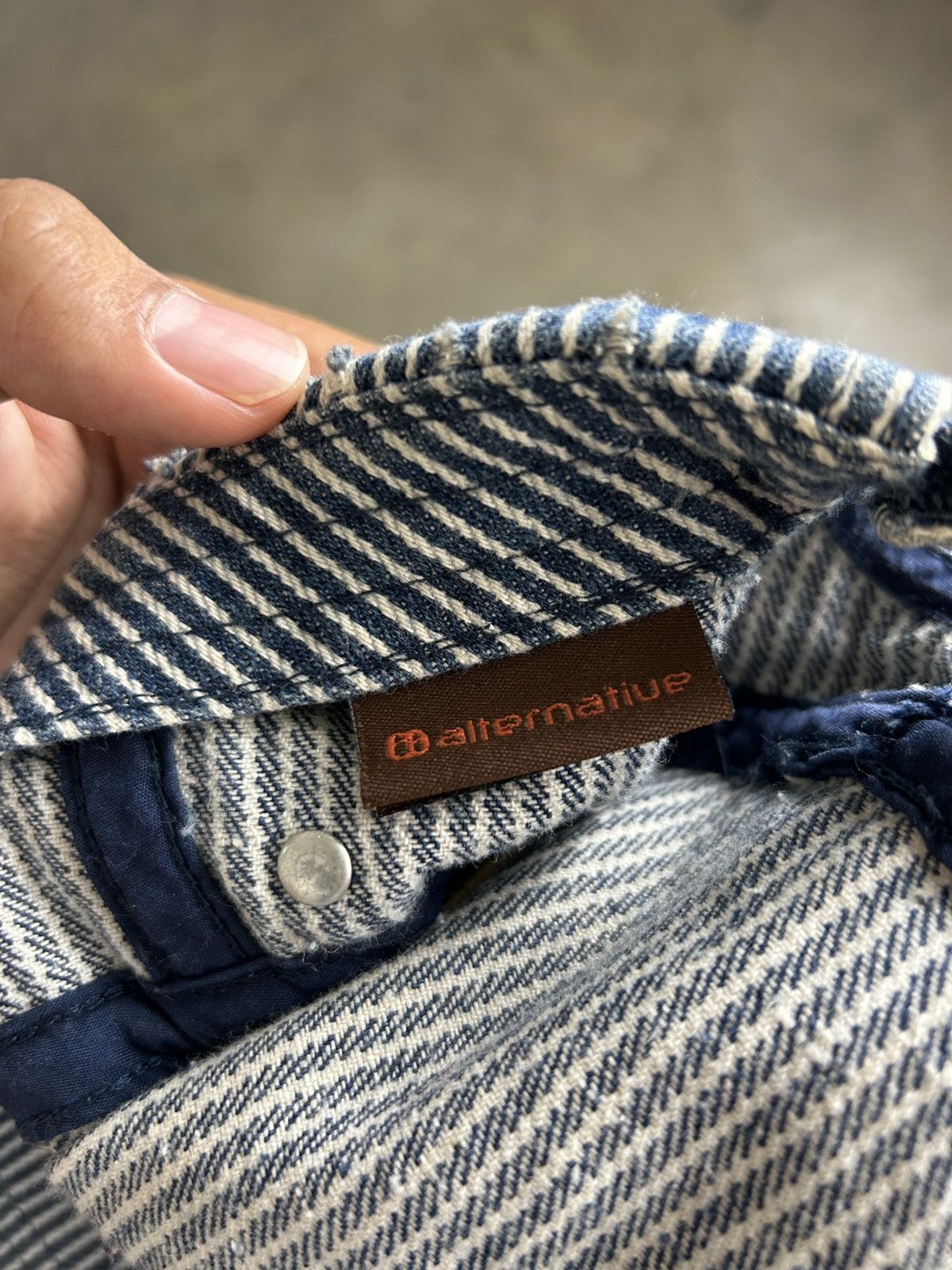 Japanese Brand × Vintage 1990s Alternative - Hickory Stripe Hat Size ONE SIZE - 11 Thumbnail