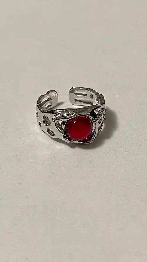 Handmade × Jewelry Electro Ring Crystal Stone Silver Abstract Star Pop Fantasy Size ONE SIZE - 4 Thumbnail