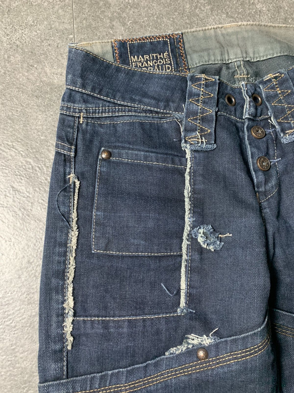 Marithe + Francois Girbaud 2000s Marithe Francois Girbaud Patchwork Flared Cargo Pants Size US 27 - 5 Thumbnail