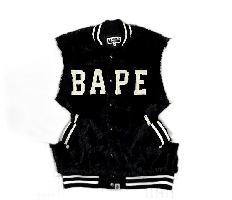 Bape BAPE Black Fur Jacket with Logo Size US L / EU 52-54 / 3 - 1 Thumbnail