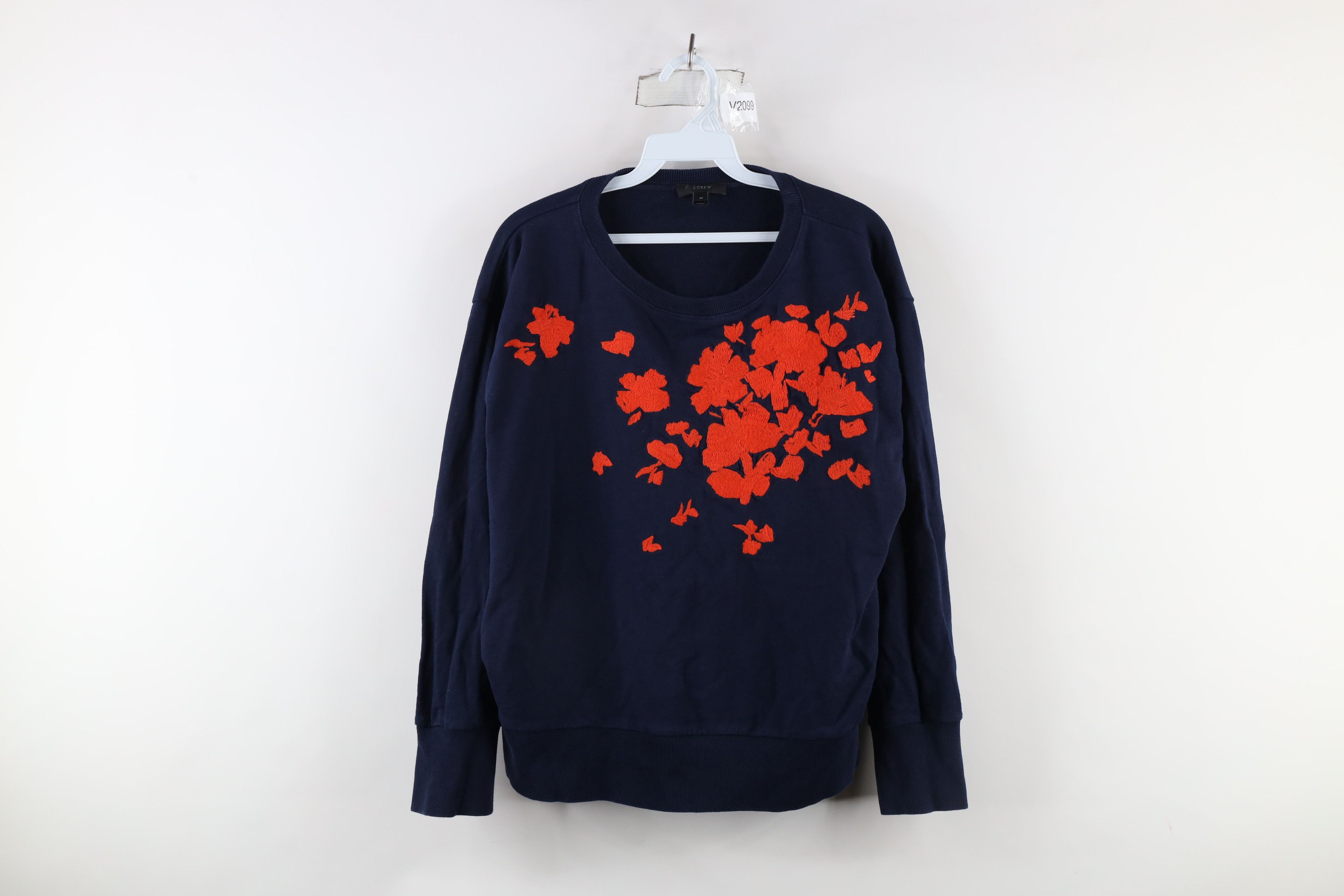 J.Crew × Vintage J Crew Floral Flower Crewneck Sweatshirt Navy Blue Size M / US 6-8 / IT 42-44 - 1 Thumbnail