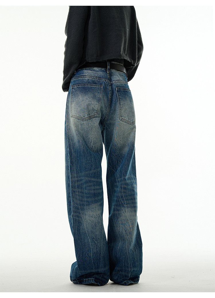 Japanese Brand × Jean Men's American retro lightning pattern loose jeans Size US 32 / EU 48 - 4 Thumbnail