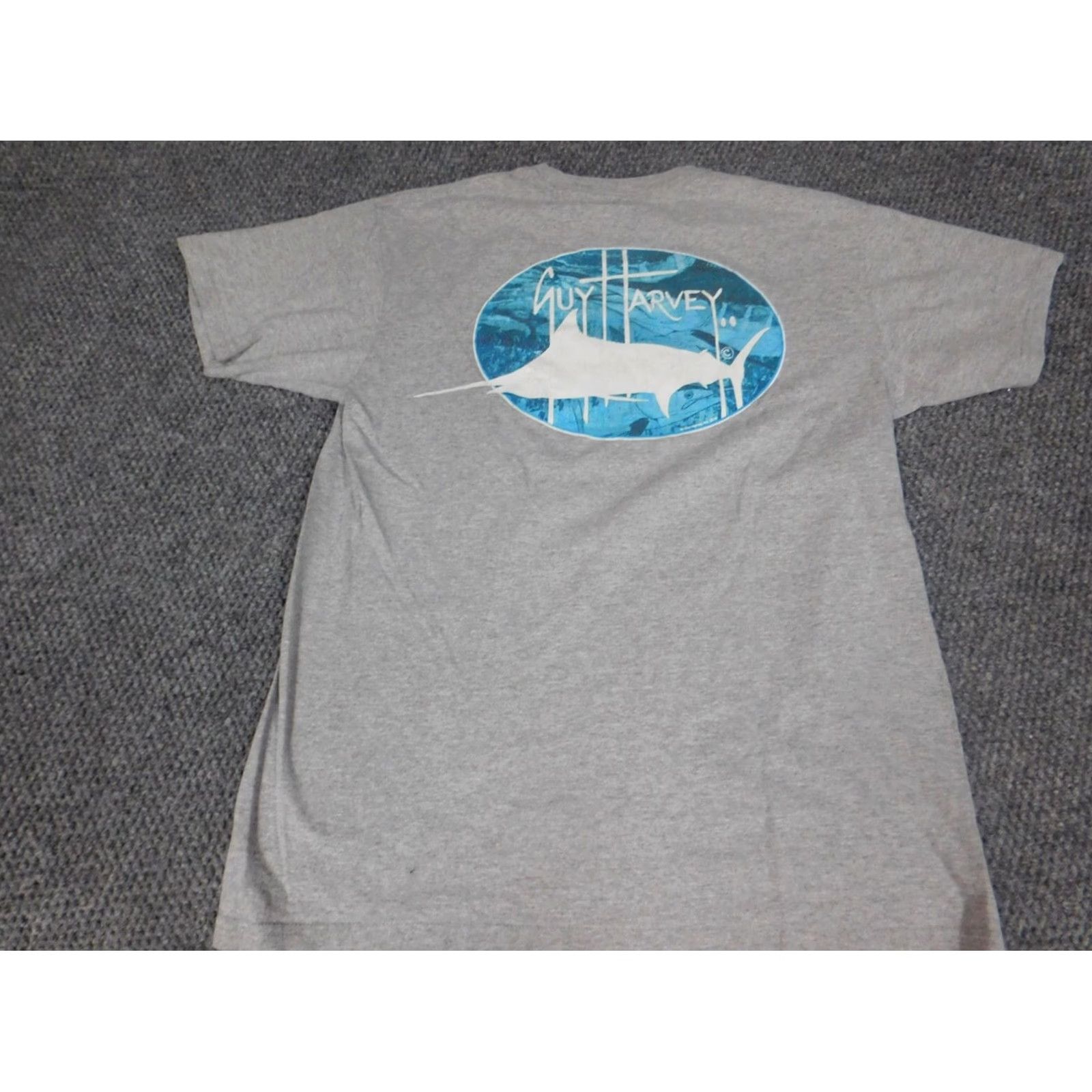 Guy Harvey Guy Harvey Shirt Mens Medium Gray Logo Fish Classic Fit Short Sleeve Crew Neck Knit Cotton T-Shirt Breathable Regular Vintage No Size US M / EU 48-50 / 2 - 7 Thumbnail