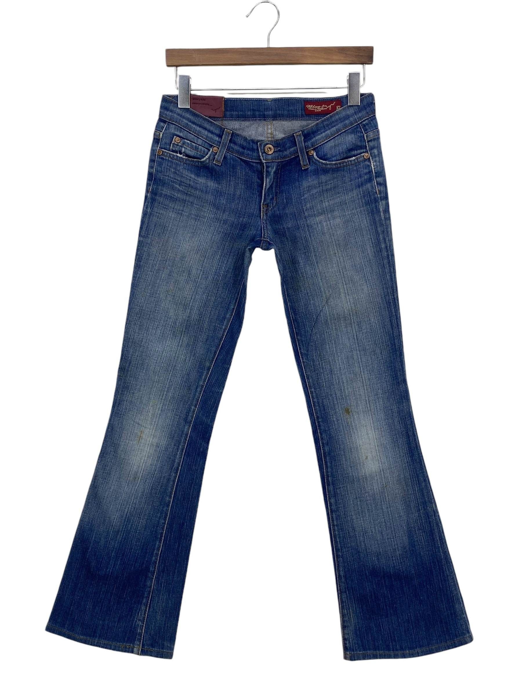 Japanese Brand Blue 2 Flare Jeans Made in USA Size 26" / US 2 / IT 38 - 2 Thumbnail