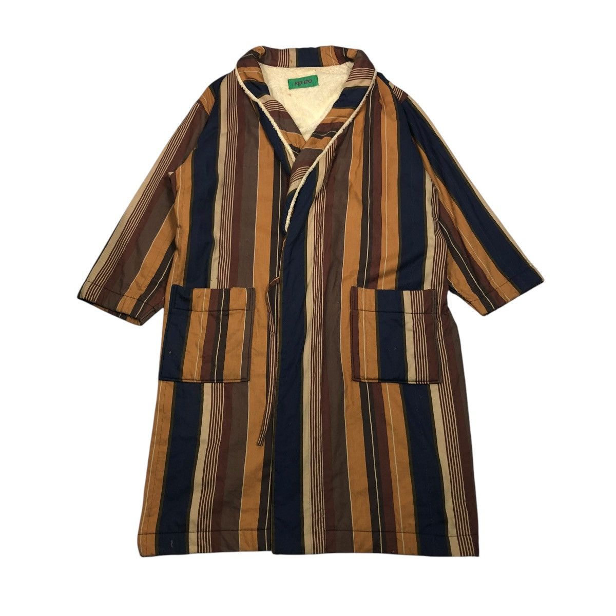 Japanese Brand 🔥VINTAGE LONG BATH ROBE JACKET KENZO STRIPED DESIGN BLANKET Size US M / EU 48-50 / 2 - 1 Thumbnail