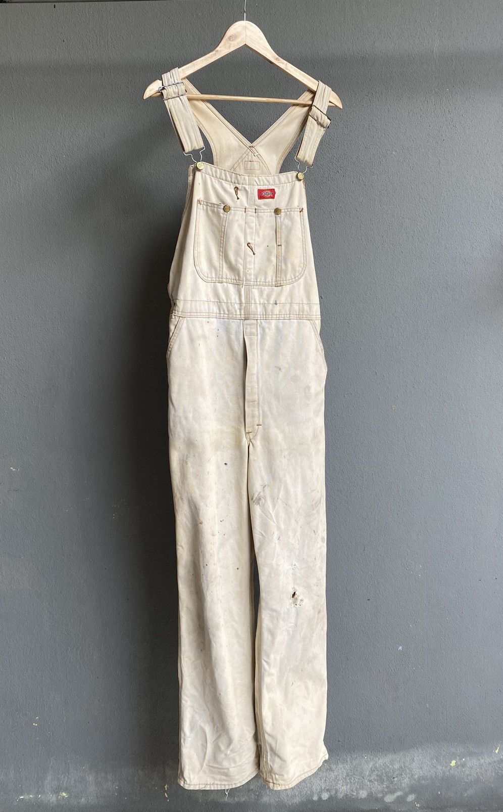 Dickies Vintage Dickies Workwear Overalls - Distressed Cream Size US 32 / EU 48 - 3 Thumbnail