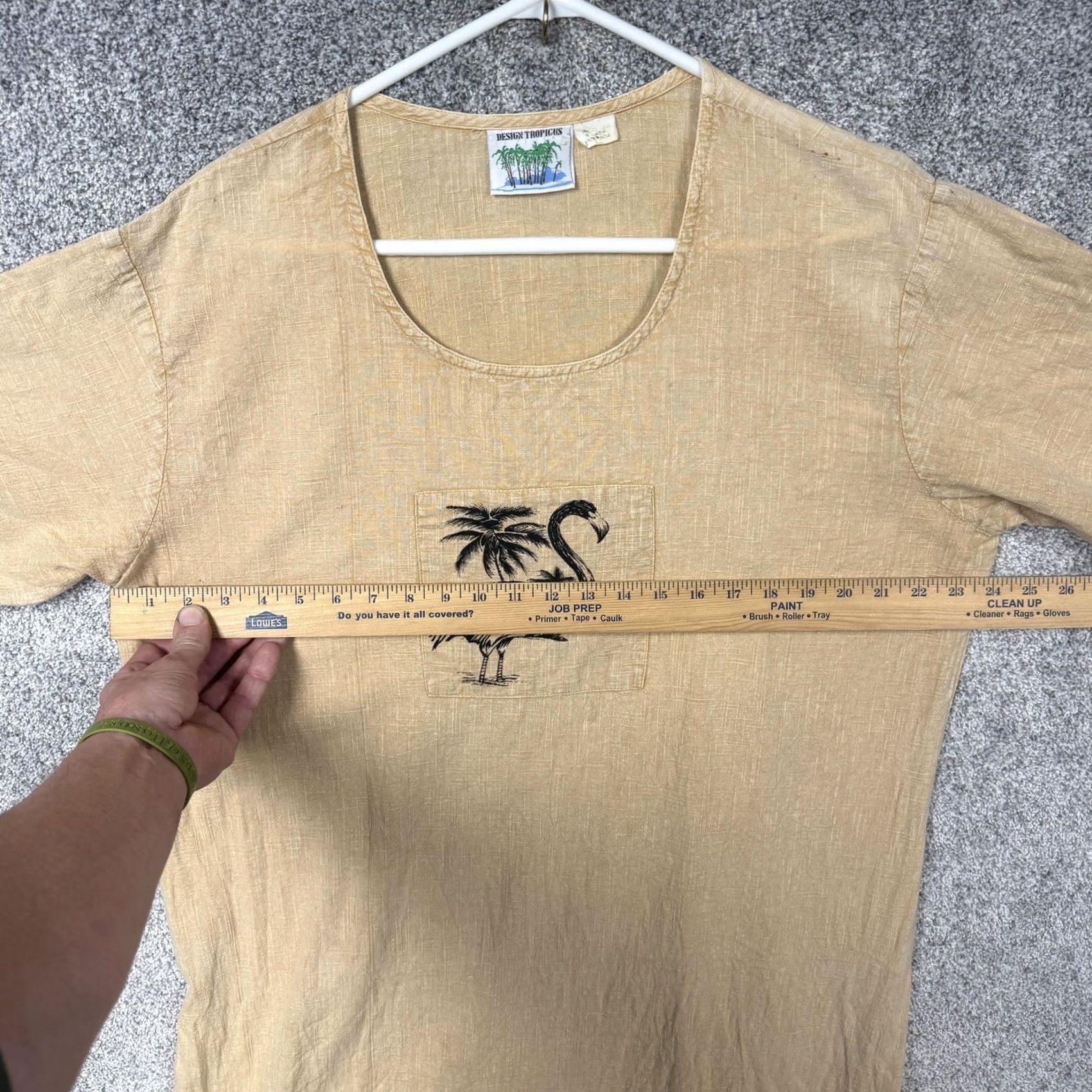 Vintage VINTAGE Design Tropicus T-Shirt Dress Womens 1X Plus Beige Flamingo Pocket Graphic 90s Beach Resort Casual Travel Size XL / US 12-14 / IT 48-50 - 6 Thumbnail