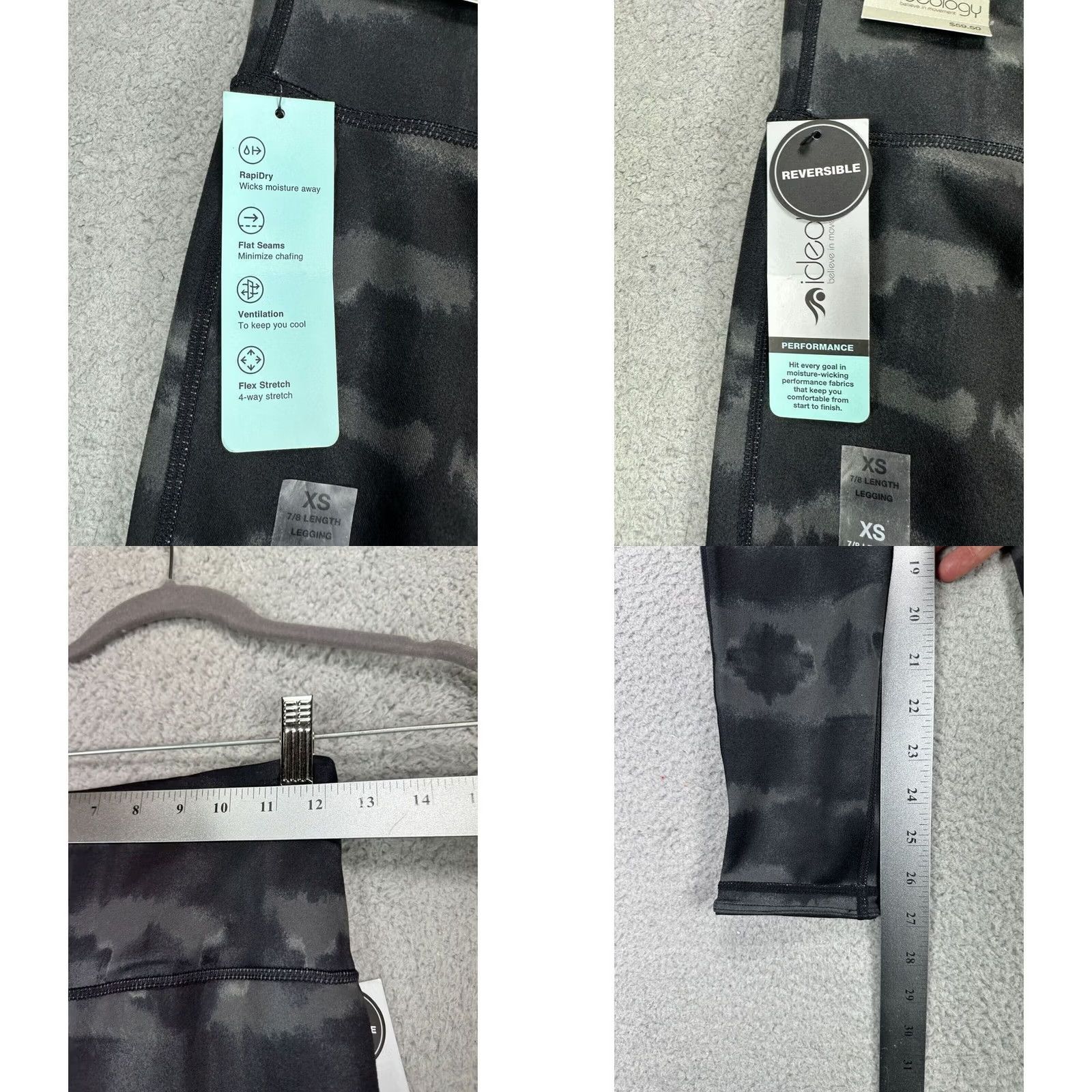 Vintage Ideology Leggings Women's XS Grey Camo Reversible Gym & Training Elastic Waist Activewear NEW Size 26" / US 2 / IT 38 - 8 Thumbnail