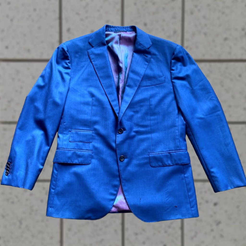 Sid Mashburn Sid Mashburn Wool Blazer Mens 42R Blue Jacket Coat Made In Italy Flaws Chest 42 Wool Sport Coat Blazer Mens Size 42R - 1 Thumbnail