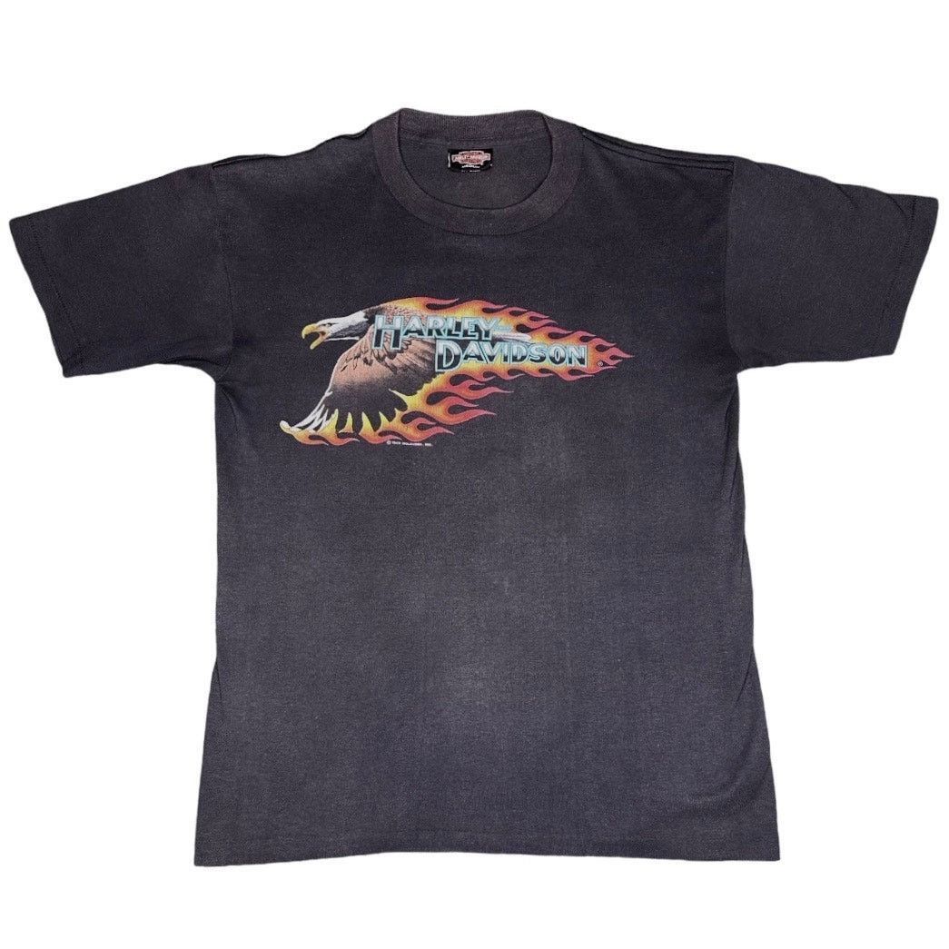 Harley Davidson 1989 Harley Davidson Flame Eagle Burlington New Jersey Tee Size US M / EU 48-50 / 2 - 1 Thumbnail