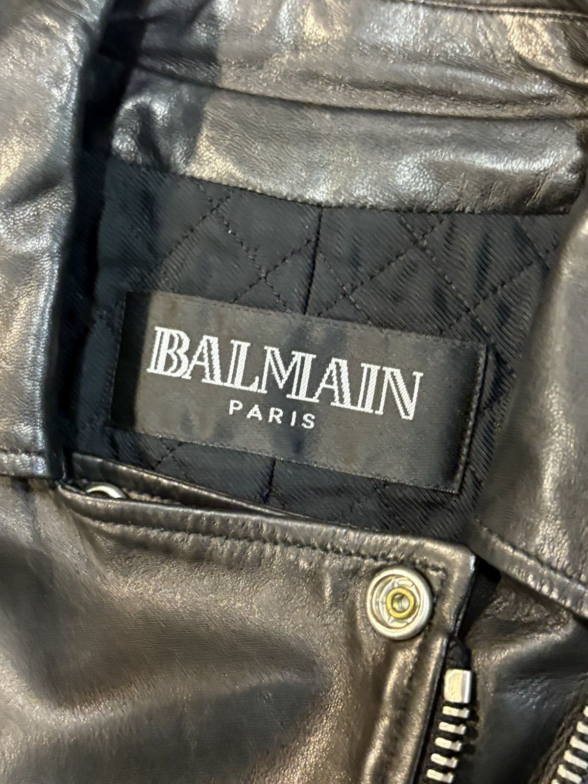 Balmain Balmain AW09 Chain Leather Rider Jacket Size US XS / EU 42 / 0 - 5 Thumbnail
