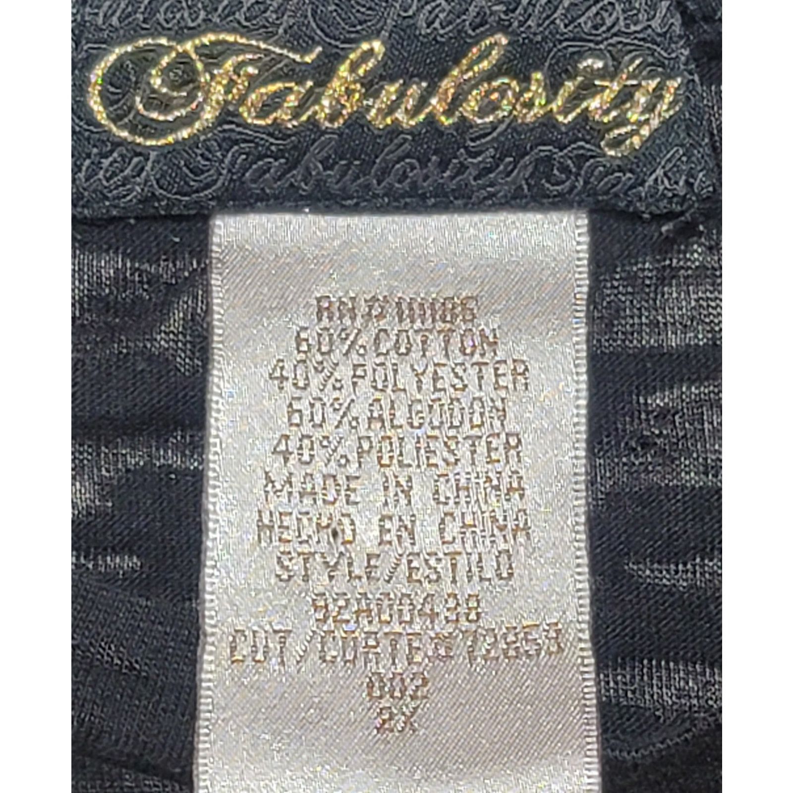 Other Fabulosity Black Gold Metal Studded Burnout Material Top 2X Size XXL / US 16-18 / IT 52-54 - 4 Thumbnail