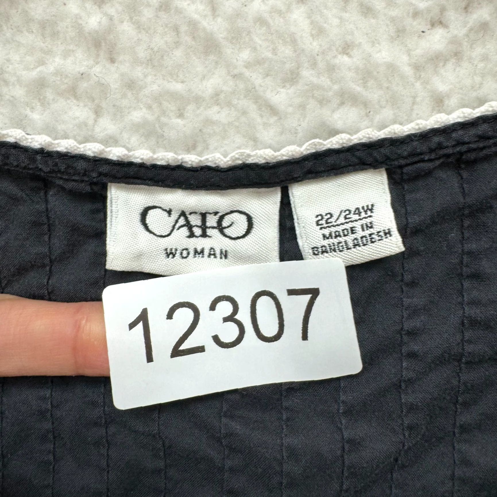Vintage VINTAGE Cato Shirt Womens 22W 24W Black Cap Sleeve Peasant Boho Grunge Size 3XL / US 20-22 - 7 Thumbnail