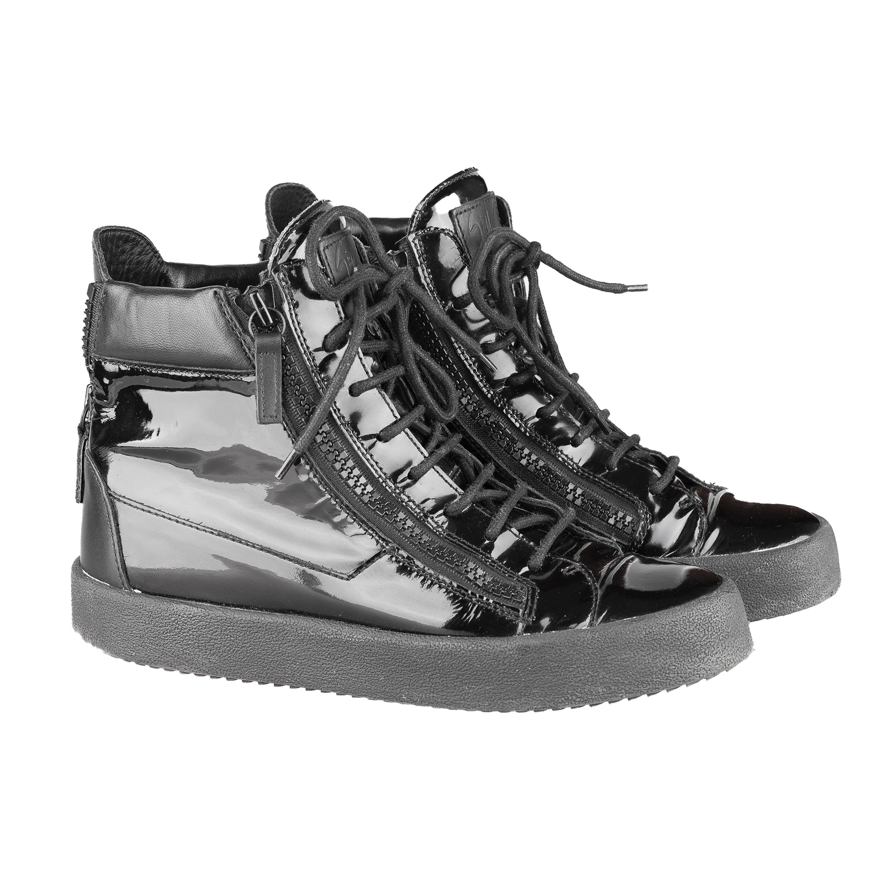 Giuseppe Zanotti Giuseppe Zanotti Black High-Top Sneakers (39 IT/ 40 EU) Size US 7 / EU 40 - 1 Thumbnail