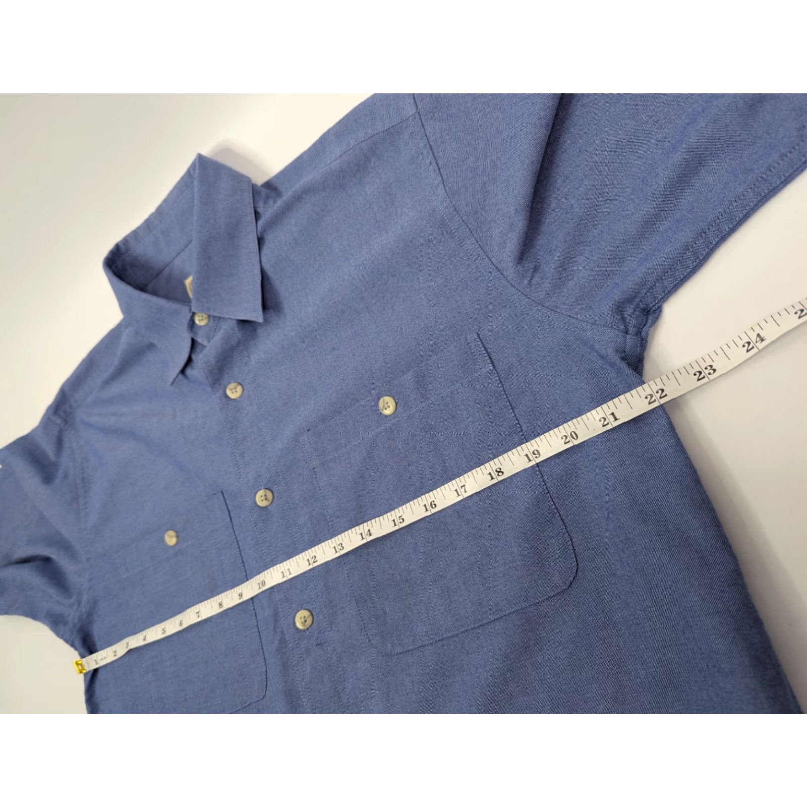 Vintage VINTAGE TravelSmith Shirt Mens M Blue Button Duel Pocket Short Sleeve Size US M / EU 48-50 / 2 - 6 Thumbnail