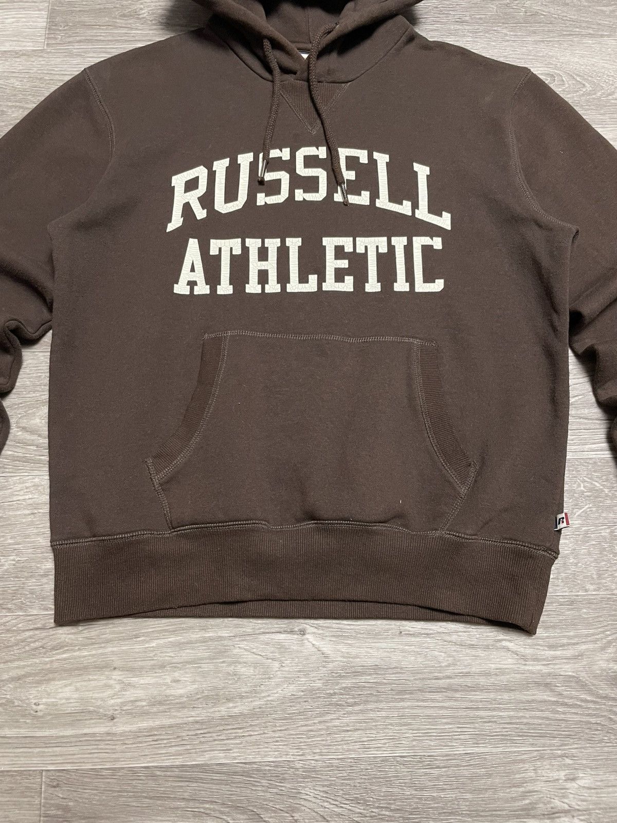 Russell Athletic Vintage Russell Athletic Big Logo Brown Hoodie Y2K Size US S / EU 44-46 / 1 - 3 Thumbnail