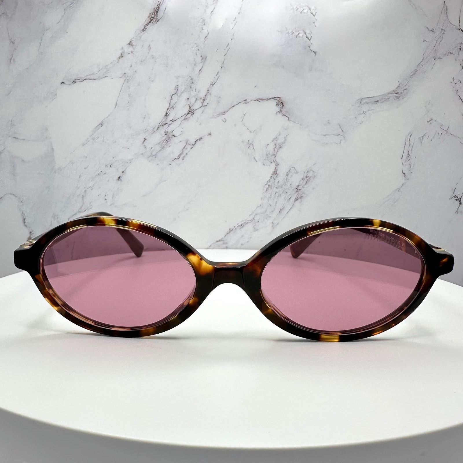 Miu Miu MIU MIU Sunglasses New Brown Gold Metal Logo Authentic Size ONE SIZE - 20 Thumbnail