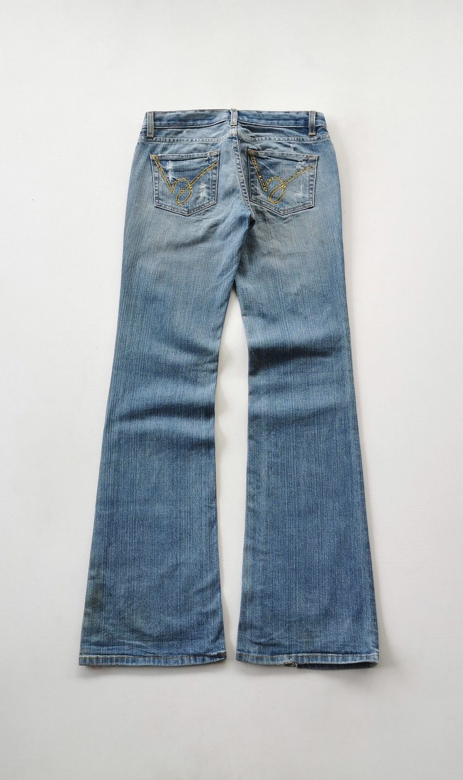 Bebe Bootcut Bebe Carmen RS Patch Distressed Jeans 30/35 Size 30" / US 8 / IT 44 - 6 Thumbnail