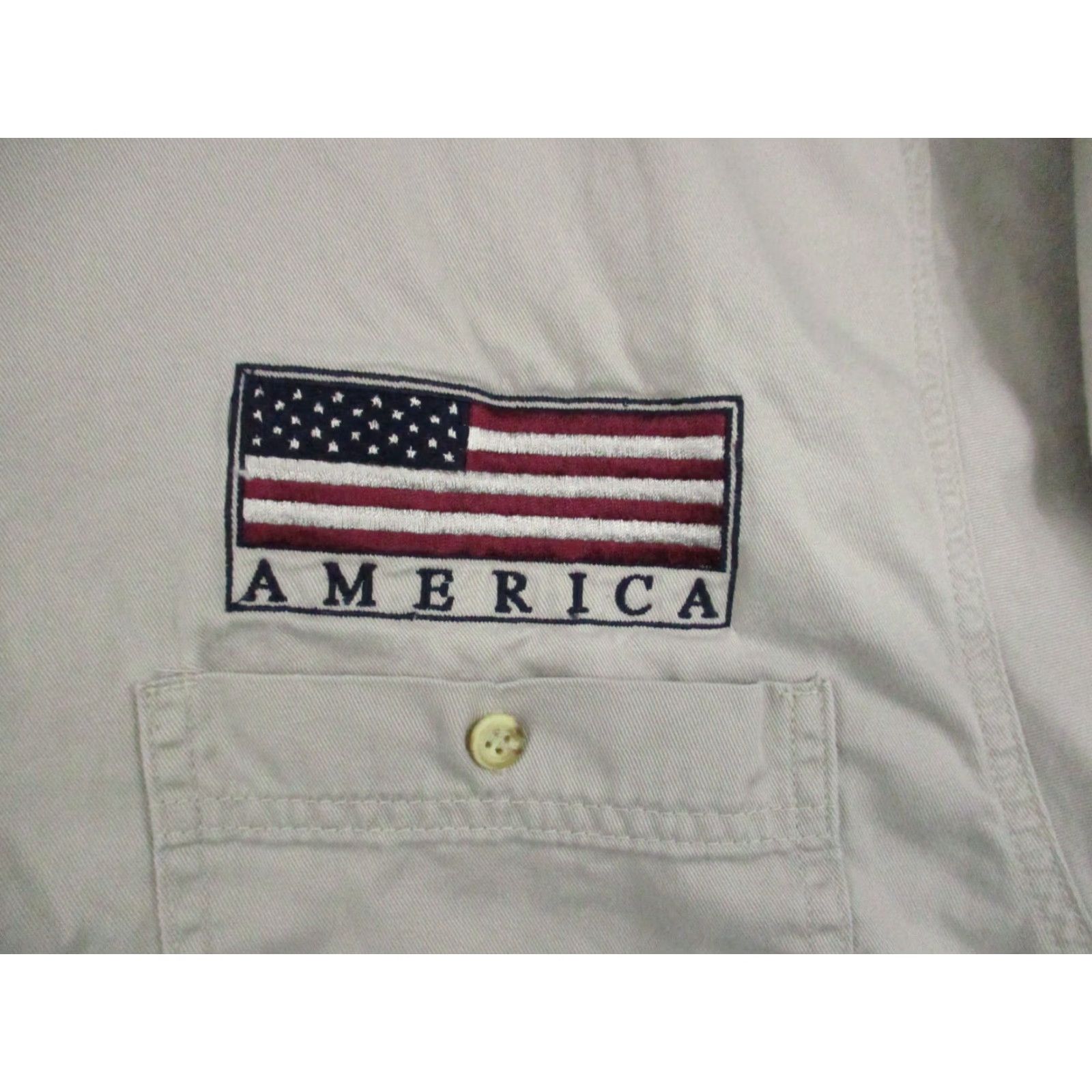 Vintage VINTAGE Camp David Shirt XL Button-Down Khaki Long Sleeve Patriotic USA Flag Mascot Size US XL / EU 56 / 4 - 2 Thumbnail