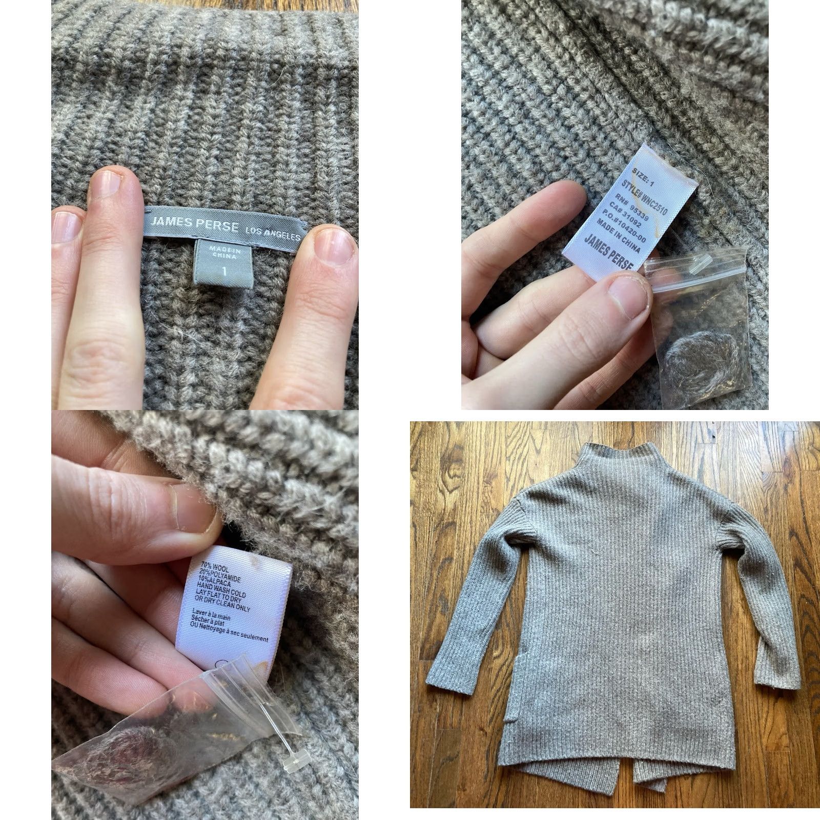 James Perse James Perse Cardigan Sweater Size 1 Womens Gray Wool Alpaca Blend Knit Open Front Drapey Size XS / US 0-2 / IT 36-38 - 8 Thumbnail