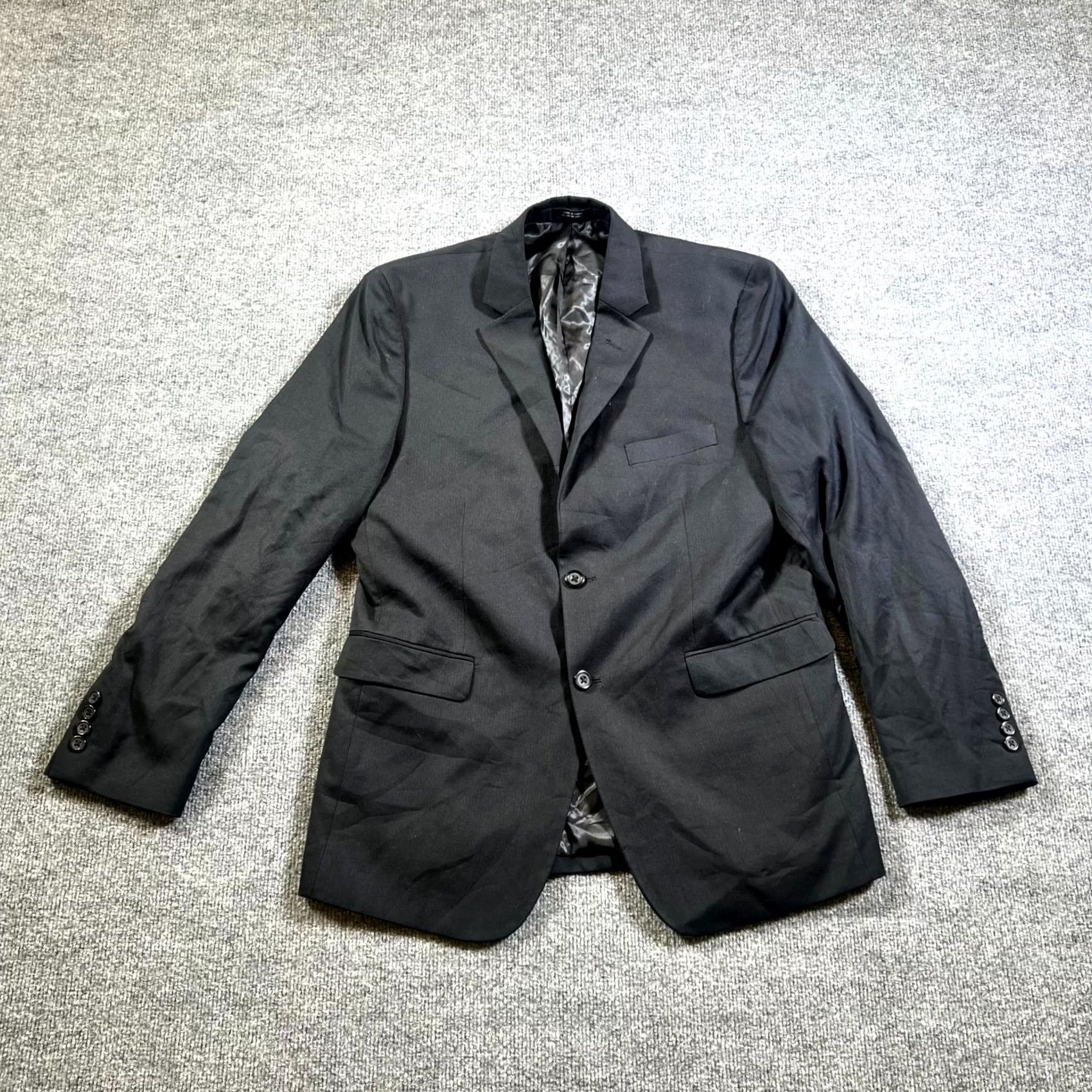 Vintage Ivy Crew Blazer Mens 40R Black Notch Lapel Single Breasted Jacket Formal Blazer Size 40R - 2 Thumbnail
