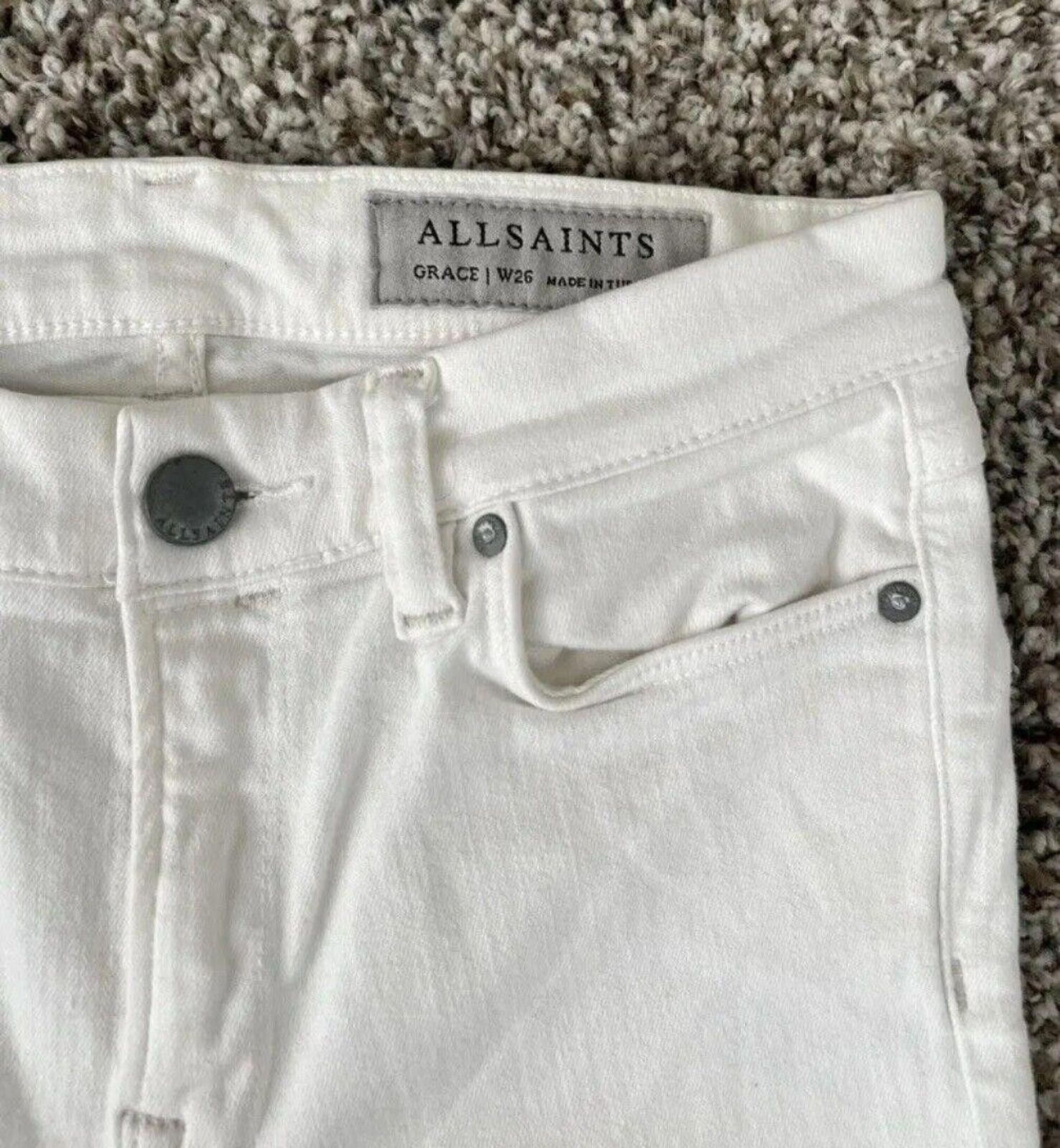 Allsaints All Saints Grace White Skinny Leg Mid Rise Jeans Size 27 Size 27" / US 4 / IT 40 - 1 Thumbnail